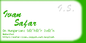 ivan safar business card